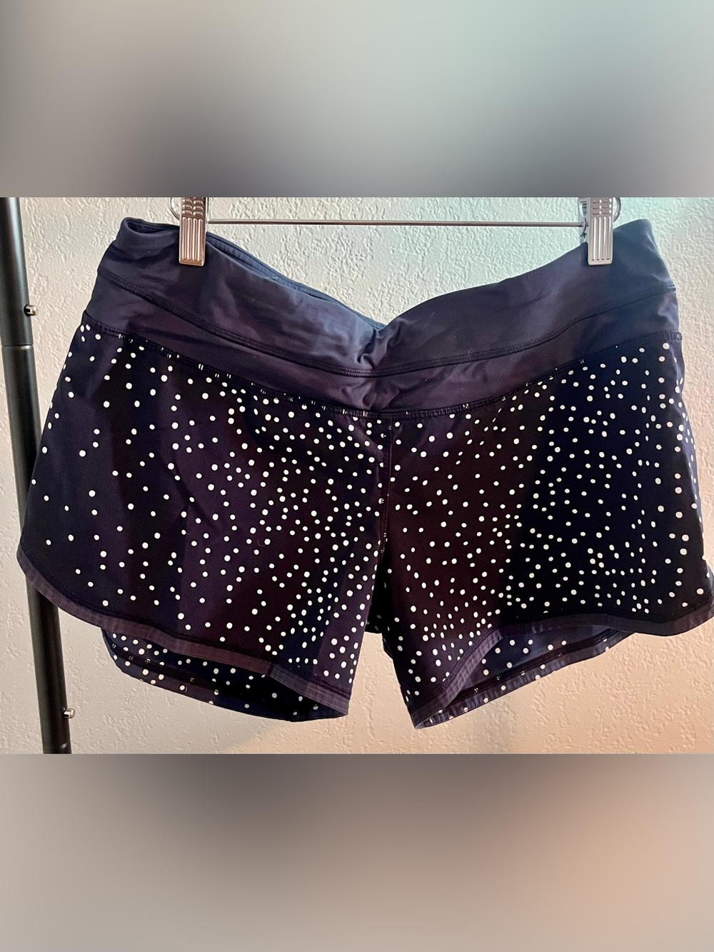 lululemon Navy Speed Shorts With White Polka Dots. Vintage.